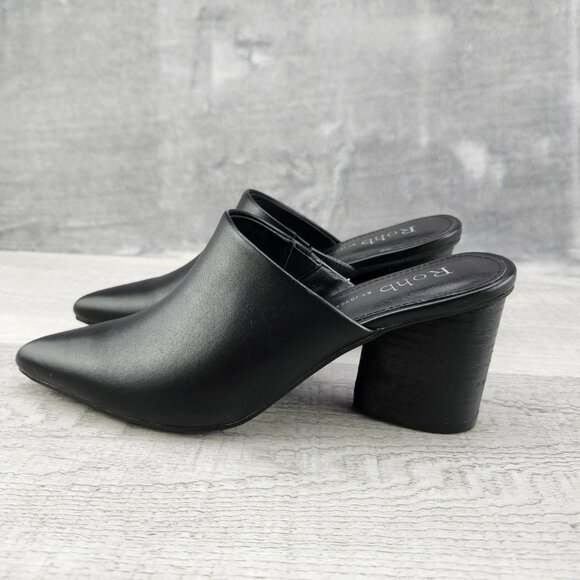 Rohb By Joyce Azria Women 6 Willow Point Closed Toe Mules Black PU ***Tried ON** - Picture 2 of 16